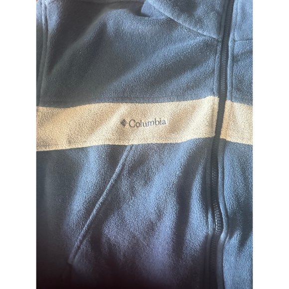 Columbia Vertex Mens Large Full Zip Fleece Jacket Core Interchange Royal/Grey L - Picture 6 of 9